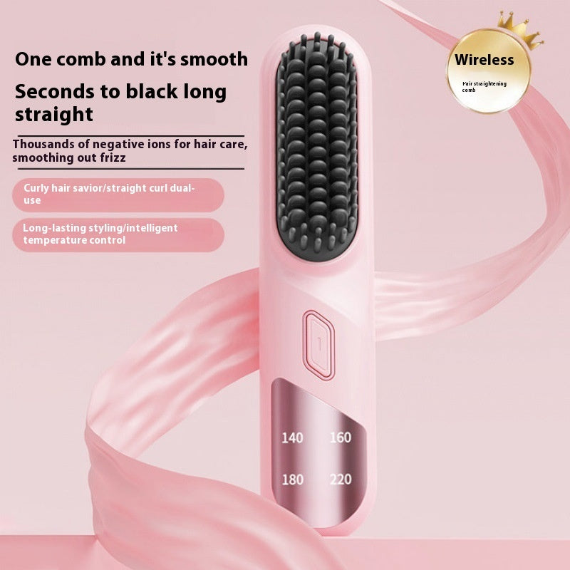 Wet Dry Cordless Hair Straightener Brush