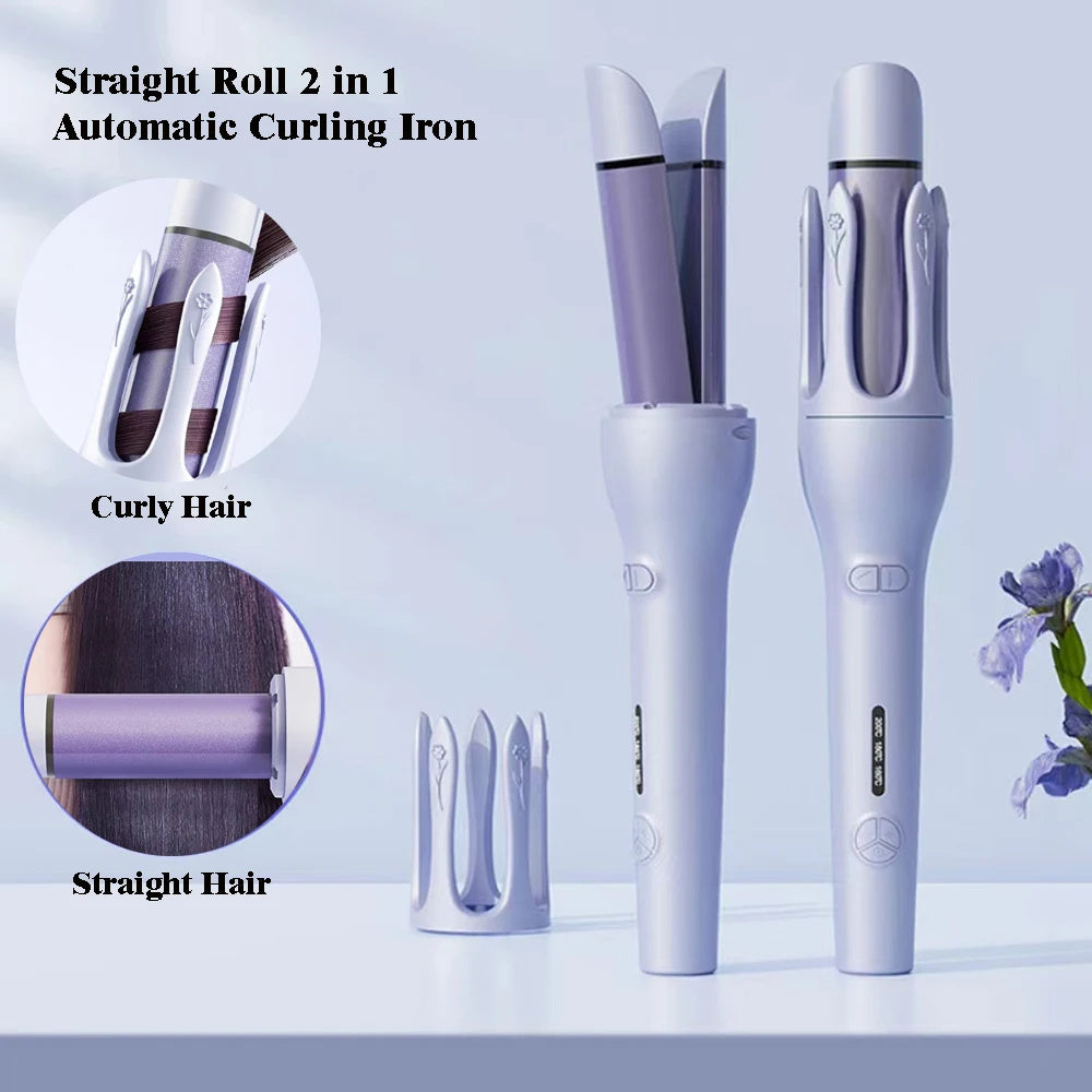 2 In 1 Automatic Hair Curler Straightener
